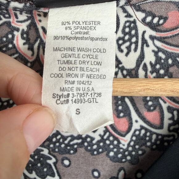 J.t.b. Top Womens Small Y2K Dark Floral Criss Cross Croquet Milkmaid Feminine - Picture 4 of 7